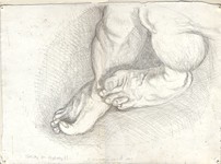 Feet--study for "Highway 61", silveroint drawing by Warren Criswell