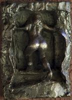 Simone Leaps from the Window, bronze sculpture by Warren Criswell